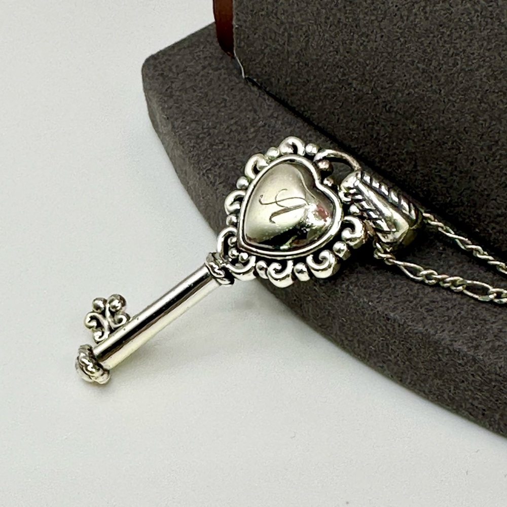 Monogramed 'A' Brighton Sterling Silver Key Necklace